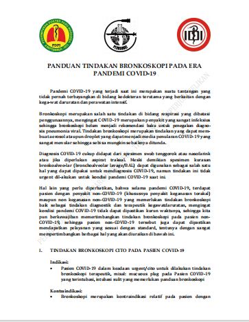 bronchoscopy and covid 19 pdpi & perbronki 2020 cover