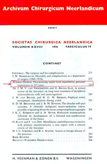 Sejarah Bedah Torak thoractomy under local anaesthesia 31