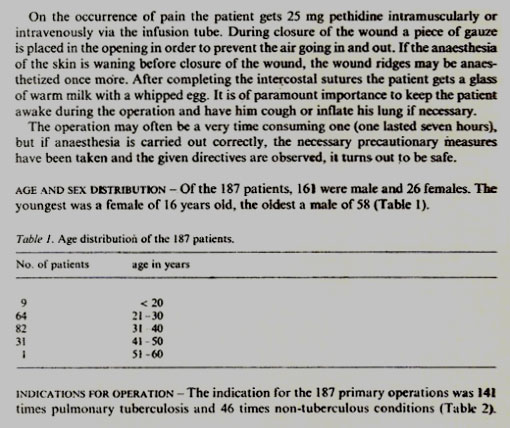 Sejarah Bedah Torak thoractomy under local anaesthesia 8